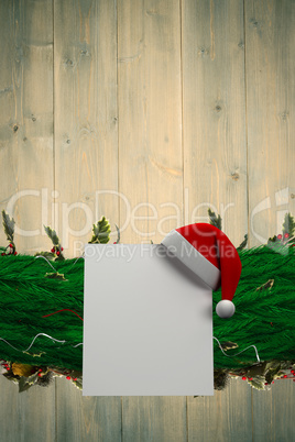 Composite image of fir branch christmas decoration garland