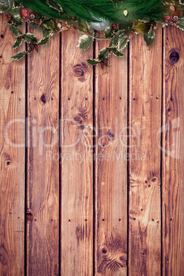 Composite image of festive christmas wreath