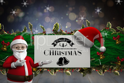 Composite image of cute cartoon santa claus