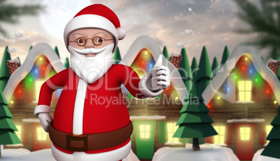 Composite image of cute cartoon santa claus