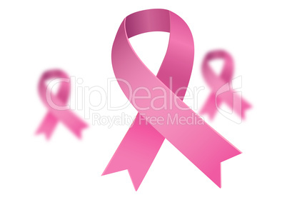 Pink breast cancer awareness ribbons