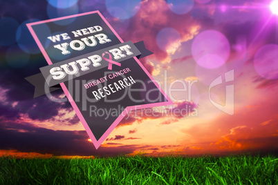 Composite image of breast cancer awareness message