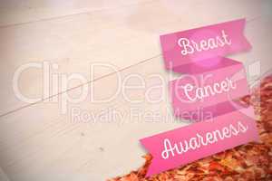 Composite image of breast cancer awareness message