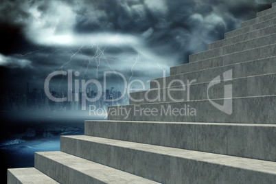 Composite image of grey steps