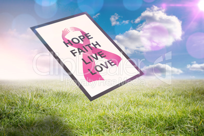 Composite image of breast cancer awareness message