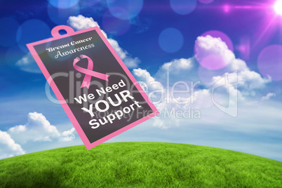 Composite image of breast cancer awareness message