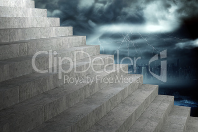 Composite image of grey steps