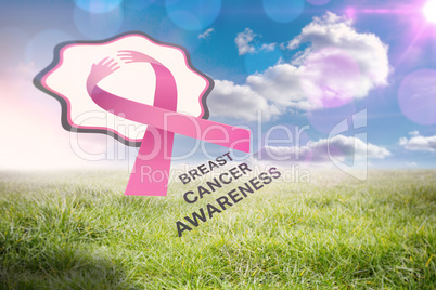 Composite image of breast cancer awareness message