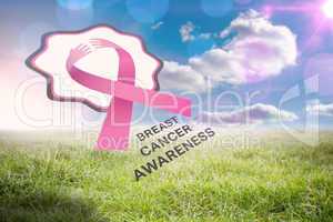 Composite image of breast cancer awareness message