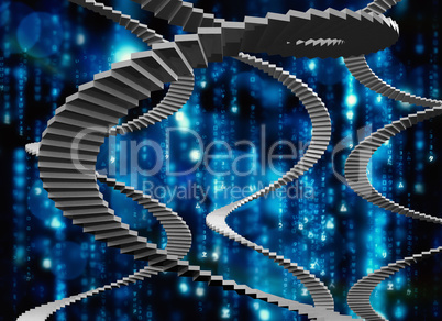 Composite image of winding stairs