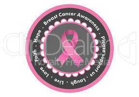 Breast cancer awareness message in pink