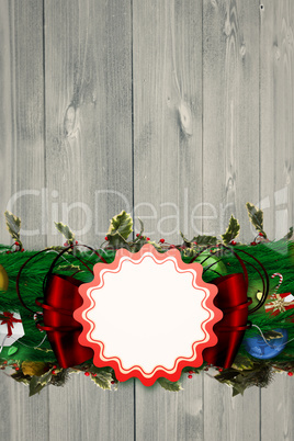 Composite image of fir branch christmas decoration garland