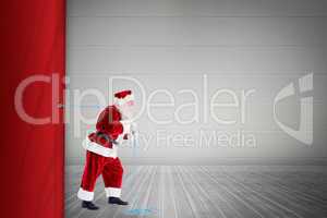 Santa claus pulling a rope