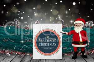 Composite image of cute cartoon santa claus