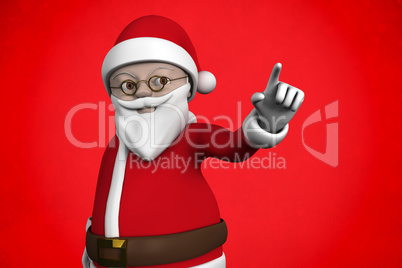 Composite image of cute cartoon santa claus