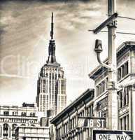 Street signs and buildings of New York