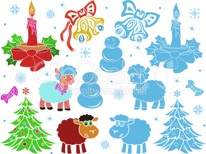 Set of Christmas and New Year stencils