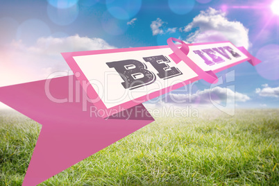 Composite image of breast cancer awareness message