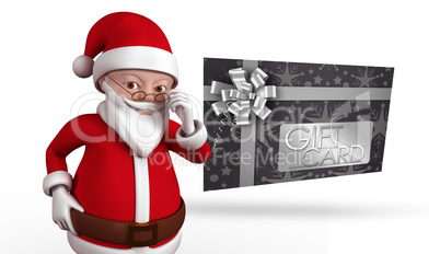 Composite image of cute cartoon santa claus