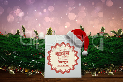 Composite image of cute cartoon santa claus