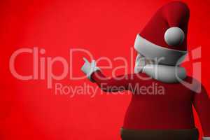 Composite image of cute cartoon santa claus