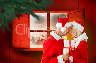 Composite image of festive couple