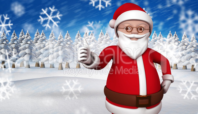 Composite image of cute cartoon santa claus