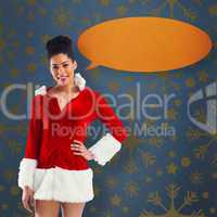 Composite image of pretty santa girl smiling at camera