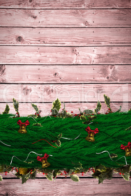 Composite image of fir branch christmas decoration garland