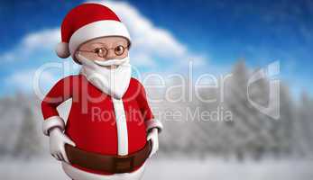 Composite image of cute cartoon santa claus