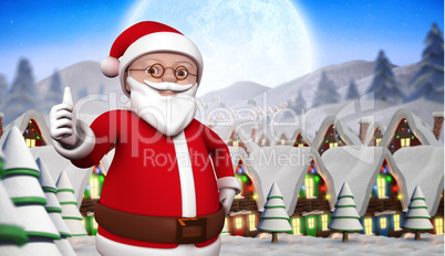 Composite image of cute cartoon santa claus