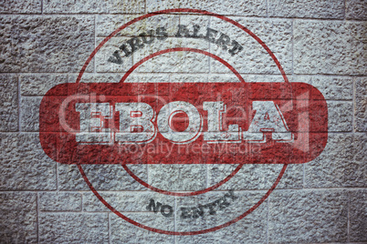 Composite image of ebola virus alert stamp
