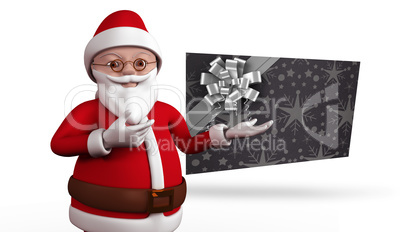 Composite image of cute cartoon santa claus