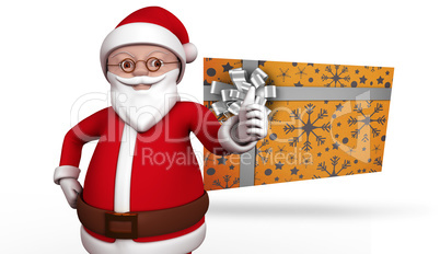 Composite image of cute cartoon santa claus