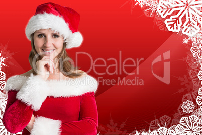 Composite image of pretty girl in santa outfit