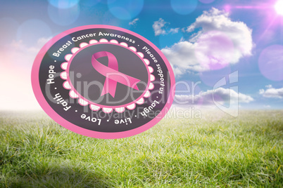 Composite image of breast cancer awareness message in pink