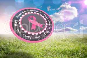 Composite image of breast cancer awareness message in pink