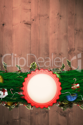 Composite image of fir branch christmas decoration garland