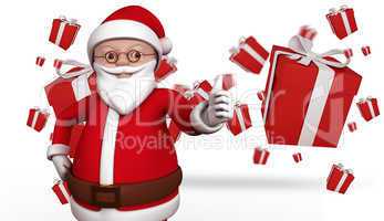 Composite image of cute cartoon santa claus