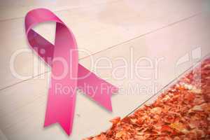 Composite image of breast cancer awareness ribbon