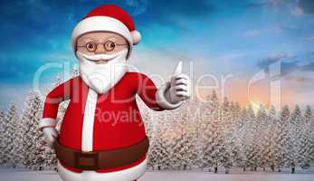 Composite image of cute cartoon santa claus