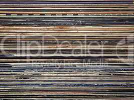 stack of vinyl records in envelopes