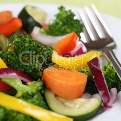 Vegetarisch oder vegan essen Gemüse Teller