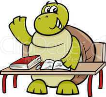 turtle raising hand cartoon illustration