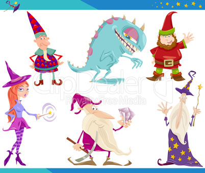 Cartoon Fantasy Characters Set
