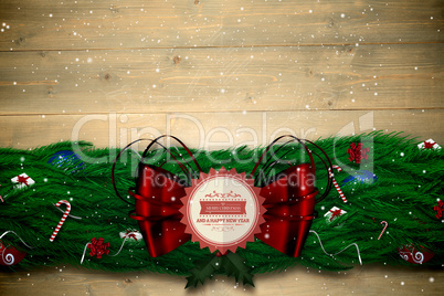 Composite image of fir branch christmas decoration garland