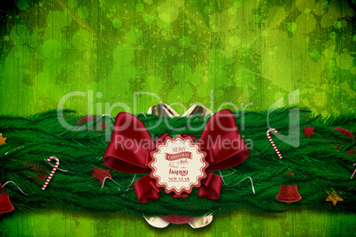 Composite image of fir branch christmas decoration garland