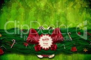 Composite image of fir branch christmas decoration garland