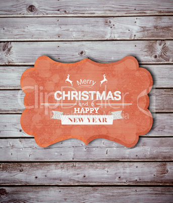 Composite image of banner and logo saying merry christmas