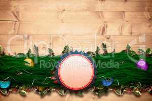 Composite image of fir branch christmas decoration garland